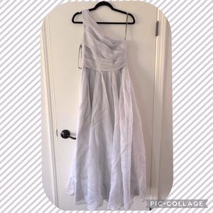 Vera Wang Light Gray Textured Organza Dress
